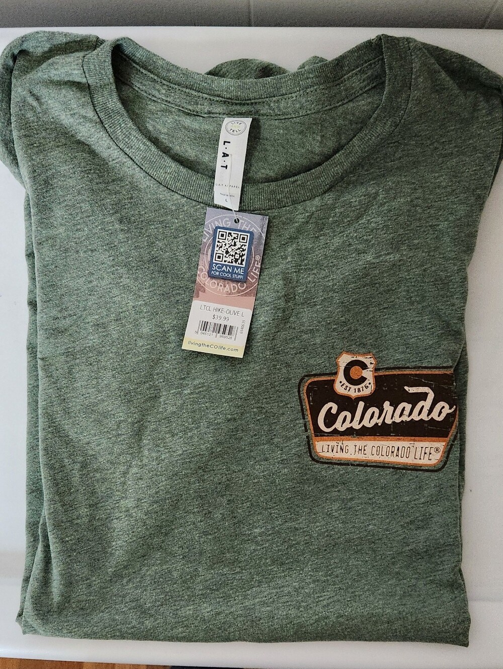 Living the Colorado Life Short Sleeve T-Shirt - Olive Green